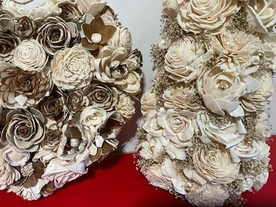 Paper Roses with home decor