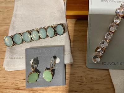 Medora box, Buffalo belt buckle, Talbot jewelry Photo clutches, Vintage Avon Candlestick