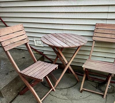 Wooden table and 2 chairs