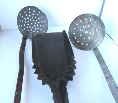 2 Large Old Skimmers and Coal Shovel