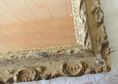 Antique Picture Frame With Wood Back & Glass