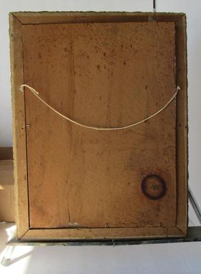 Antique Picture Frame With Wood Back & Glass