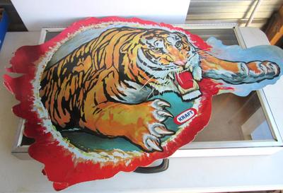 Large Older Kraft Advertising Circus Poster of Tiger