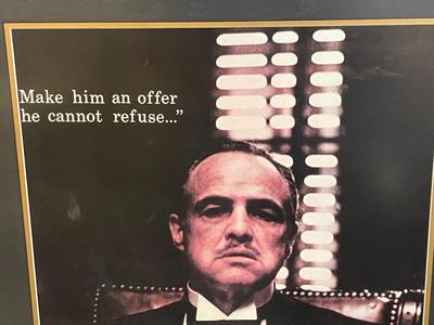 Huge Early 1970's Custom Framed "Godfather" Poster Don Corleone/Marlon Brando Frame Size 33.5" x 45.5" in Good...