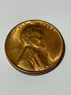1946-S CHOICE BU LINCOLN CENT AS PICTURED.