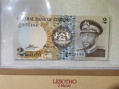 Lesotho 2 Maloti Banknote/Currency in Uncirculated Condition by Fleetwood as Pictured.