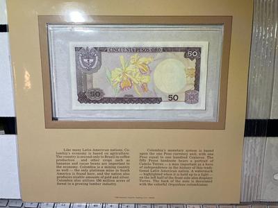Colombia 50 Pesos 1983 Banknote/Currency in Uncirculated Condition by Fleetwood as Pictured.