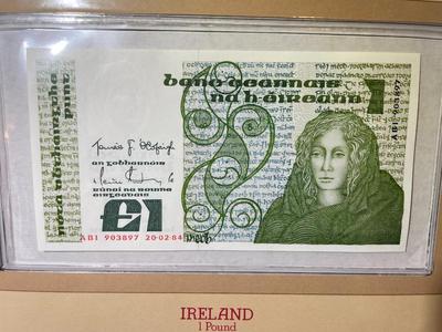 Ireland 1 Pound Banknote/Currency in Uncirculated Condition by Fleetwood as Pictured.