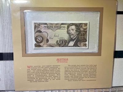Austria 20 Schilling 1967 Banknote/Currency in Uncirculated Condition by Fleetwood as Pictured.