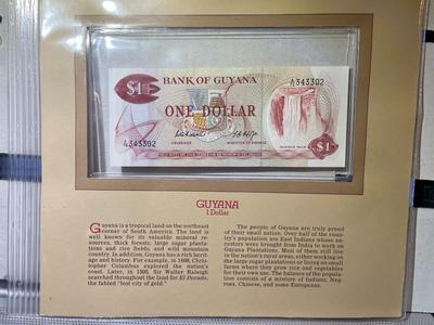 Guyana 1 Dollar Banknote/Currency in Uncirculated Condition by Fleetwood as Pictured.