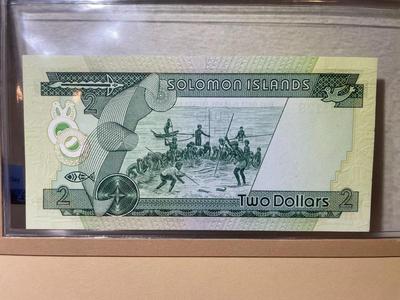 Solomon Islands 2 Dollars Banknote/Currency in Uncirculated Condition by Fleetwood as Pictured.