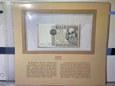 Italy 1000 Lire 1982 Banknote/Currency in Uncirculated Condition by Fleetwood as Pictured.