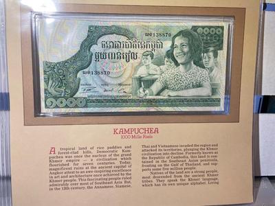 Kampuchea 1000 Mille Riels Banknote/Currency in Uncirculated Condition by Fleetwood as Pictured.