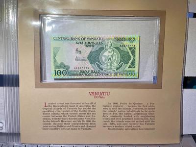 Vanuatu 100 Vatu Banknote/Currency in Uncirculated Condition by Fleetwood as Pictured.