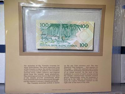 Vanuatu 100 Vatu Banknote/Currency in Uncirculated Condition by Fleetwood as Pictured.