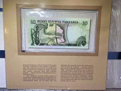 Tanzania 10 Shilingi Banknote/Currency in Uncirculated Condition by Fleetwood as Pictured.