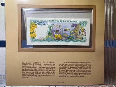 Bahamas 1 Dollar 1974 Banknote/Currency in Uncirculated Condition by Fleetwood as Pictured.