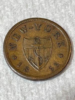 1863 Civil War/Store Card Token Ed Schaaf Division St New York Shield & Anchor in Circulated Condition.