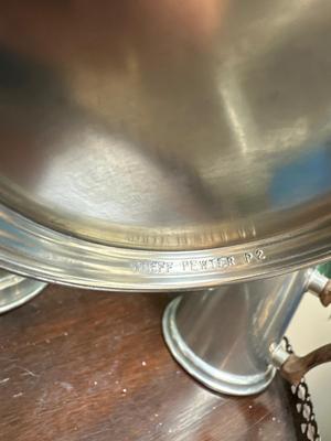 Stieff Pewter Coffee Tea Set Wood Handles Creamer Sugar