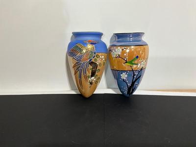 Japanese wall vases with birds