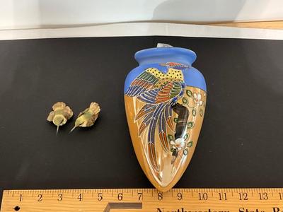 Japanese wall vases with birds