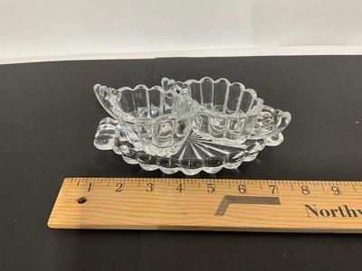 Hersey Clear Glass tray bowl and pitcher