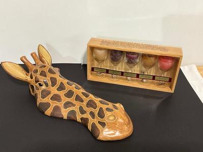 Giraffe Head Wall Art and Chesapeake Bay Candle Set
