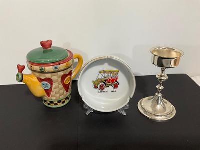 Cadillac Cigarette Holder Candle Stick and Teapot