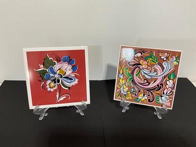 Norwegian Rosemaling Trivets by Carolyn Borgen