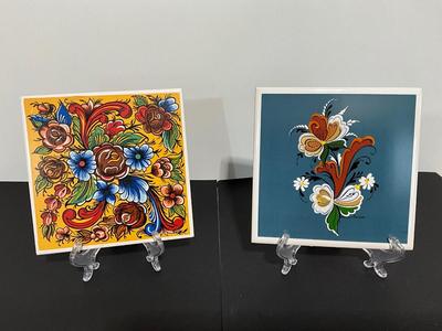 Norwegian Rosemaling Trivets by Carolyn Bergon