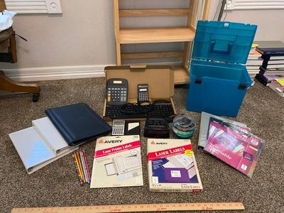 ACURITE ALARM CLOCK, AND A VARIETY OF OFFICE SUPPLIES