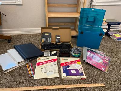 ACURITE ALARM CLOCK, AND A VARIETY OF OFFICE SUPPLIES