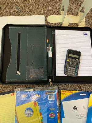 TEXAS INSTRUMENTS SCIENTIFIC CALCULATOR, DESK TOP CALCULATOR, AVERY LABELS AND OTHER NEEDFUL OFFICE SUPPLIES