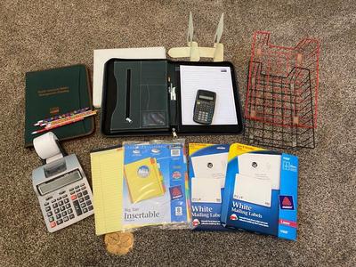 TEXAS INSTRUMENTS SCIENTIFIC CALCULATOR, DESK TOP CALCULATOR, AVERY LABELS AND OTHER NEEDFUL OFFICE SUPPLIES