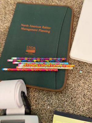 TEXAS INSTRUMENTS SCIENTIFIC CALCULATOR, DESK TOP CALCULATOR, AVERY LABELS AND OTHER NEEDFUL OFFICE SUPPLIES