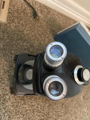 TRANSIDYNE GENERAL 2743 BIOLOGICAL DIFFUSION PLATE CALIBRATING VIEWER, BOUCH & LOMB MICROSCOPE AND SLIDE LIGHT