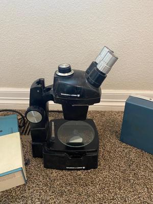TRANSIDYNE GENERAL 2743 BIOLOGICAL DIFFUSION PLATE CALIBRATING VIEWER, BOUCH & LOMB MICROSCOPE AND SLIDE LIGHT