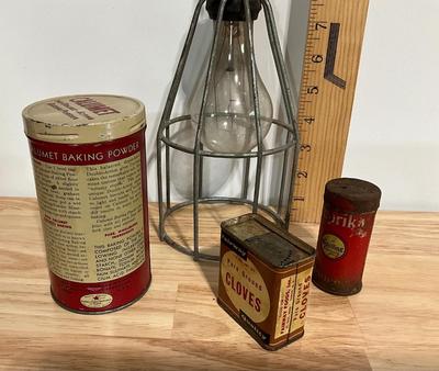 Vintage Light and spice cans