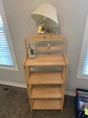 NICE FOLDING BOOKSHELF, WALL LAMP, AND NIFTY WALL HOOKS