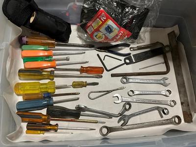 Combination of screw drivers, wrenches