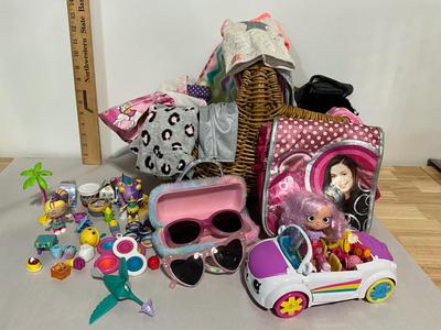 Kids basket of goodies with The Game of Life