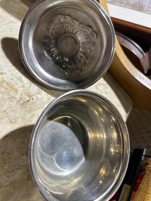 Etched glass sugar and creamer