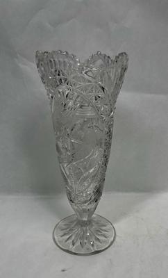 Tall Vintage Hofbauer "Byrdes" Vase 10” High - Stunning Lead Crystal