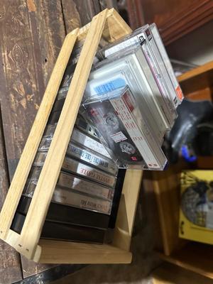 Crate of cassette tapes