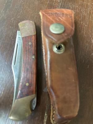 Knife with leather case