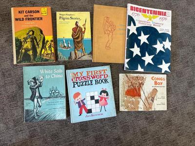 Lot of vintage children books 6 books plus one coloring book