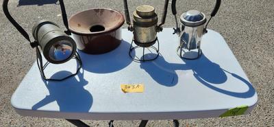 3 Vintage Lanterns, including Conger, And Genesy electric lantern