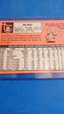 LOT 134 - NINE BASEBALL CARDS FROM THE 60'S
