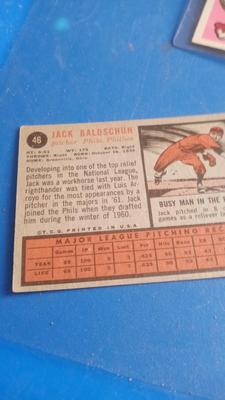 LOT 134 - NINE BASEBALL CARDS FROM THE 60'S