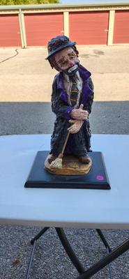 Original Babs Mellor Clown Sculpture Ceramic with SIGN